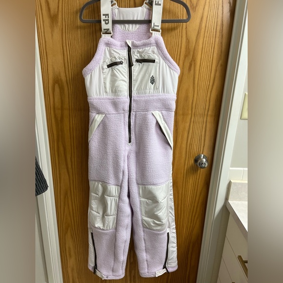 Free People Movement Hit the Slopes High Pile Fleece Snow Bibs Sz Xs - Picture 11 of 16